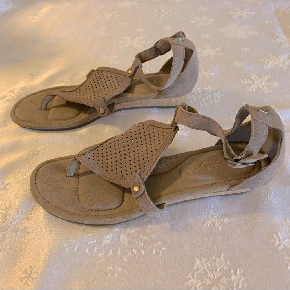 Kookaburra by Ugg Sandals Taupe Cork Wedge Stretch Straps Sz 7 Gorgeous